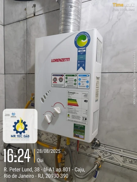Instalação de aquecedor a gás residencial na Zona Sul
