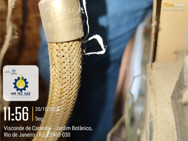 Manutenção preventiva de tubulação de gás