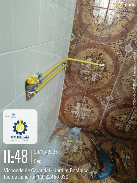 Teste de estanqueidade de gás residencial